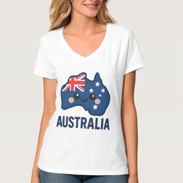 Camiseta Fusão Kawaii na Austrália - Negrito e Adorável (Frente)