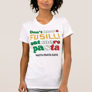 Camiseta Fusilli Pasta Divertida Não explode uma Itália fus