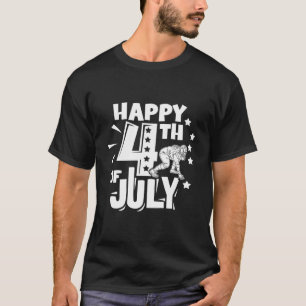 Camiseta Futebol 4 De Julho Jogador Americano Feliz 4 De Ju