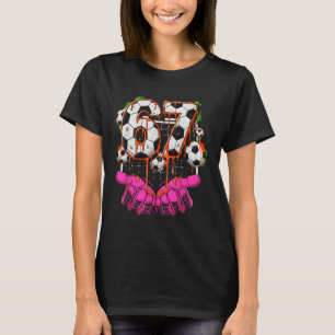 Camiseta Futebol 67 Seis Sete Divertido Gen Alpha Meme Drip