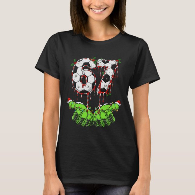 Camiseta Futebol 67 Seis Sete Divertido Gen Alpha Meme Gote (Frente)