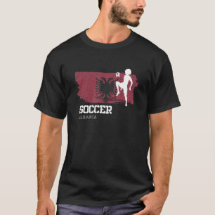 Camiseta Futebol Albânia Bandeira Futebol feminino Meninas