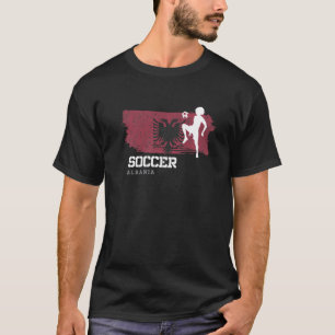 Camiseta Futebol Albânia Bandeira Futebol feminino Meninas