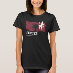 Camiseta Futebol Albânia Bandeira Futebol feminino Meninas