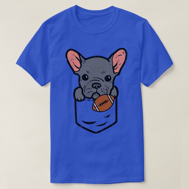 Camiseta Futebol Americano - Buldogue Francês Pocket French (Frente do Design)