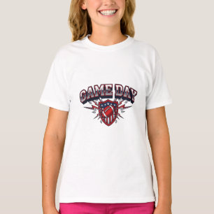 Camiseta Futebol Americano Dia de Jogo Escudo Patriótico Es