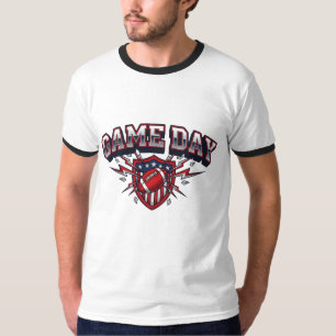 Camiseta Futebol Americano Dia de Jogo Escudo Patriótico Es