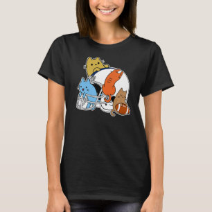 Camiseta Futebol americano e capacete de gatos