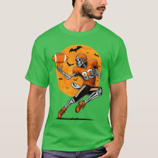 Camiseta Futebol Americano Esqueleto Meninos Halloween Fute
