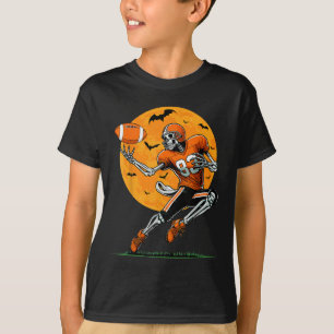 Camiseta Futebol Americano Esqueleto Meninos Halloween Fute
