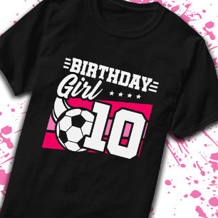 Camiseta Futebol Aniversário de 10 Anos Menina de 10 Anos