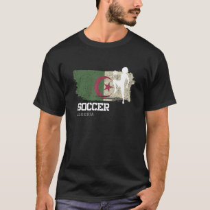 Camiseta Futebol Argélia Bandeira Futebol feminino Meninas 
