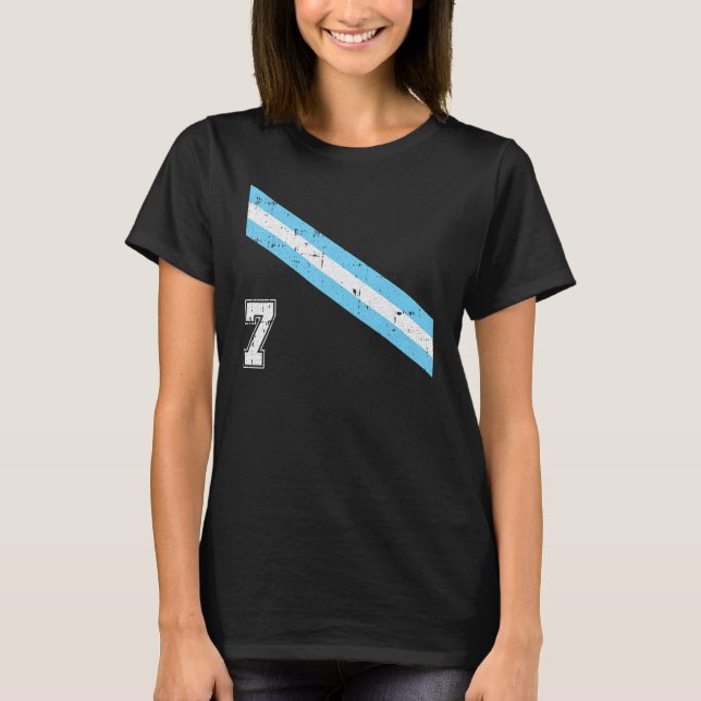Camiseta Futebol argentino número 7 jogador argentino (Frente)