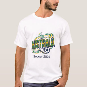 Camiseta Futebol Austrália 2026 Futebol Negrito Tipografia