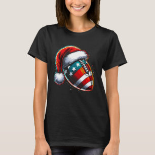 Camiseta Futebol Ball Santa Hat Homens bonitos de Natal