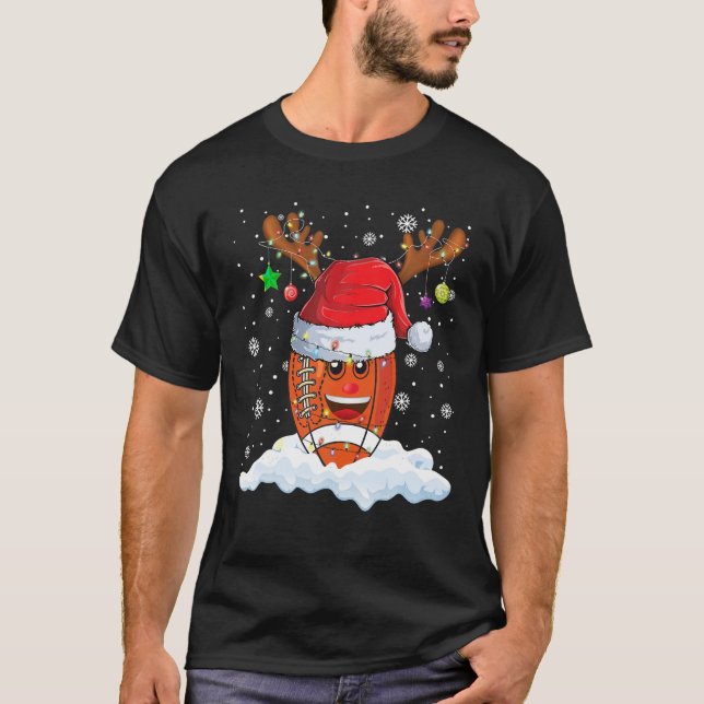 Camiseta Futebol Ball Santa Hat Reindeer Feliz Natal L (Frente)