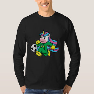 Camiseta Futebol bandeira do Brasil com Unicórnio para meni