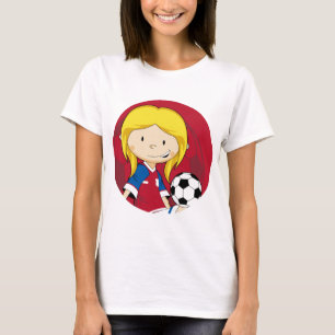 Camiseta Futebol bonito do futebol dos desenhos animados