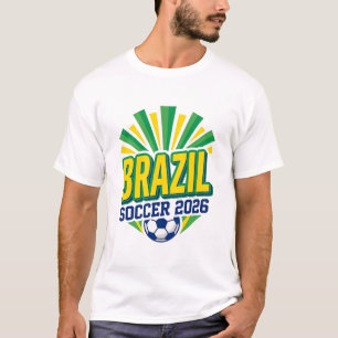 Camiseta Futebol Brasil 2026 Futebol Negrito Tipografia Paí