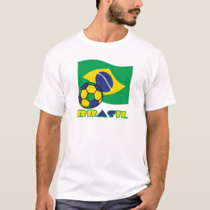 Camiseta Futebol Brasileiro e Bandeira Brasil em Português