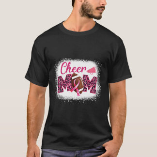 Camiseta Futebol Cheer Mãe K-Leopard Cancer da mama Awarene