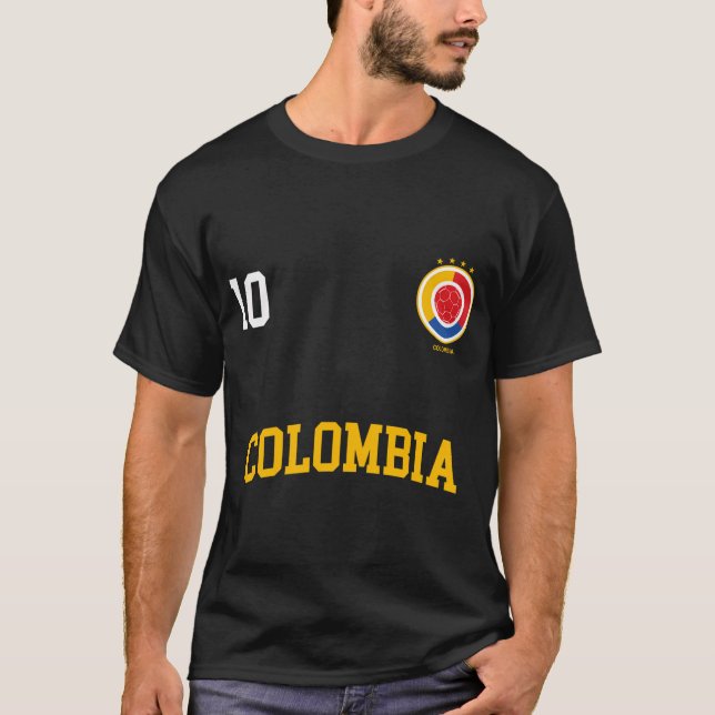 Camiseta Futebol Colômbia nº 10 Bandeira Colombiana Camiset (Frente)