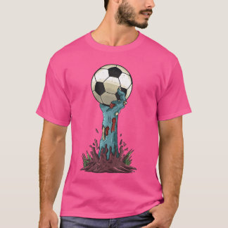 Camiseta Futebol com Mãos de Zumbi Engraçado Horror Assusta