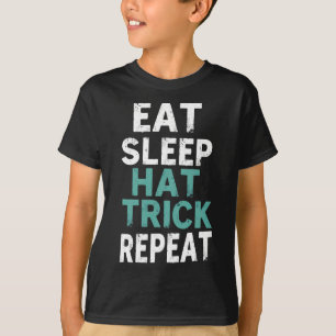 Camiseta Futebol Comer Dormir Gol de Três Tentativas Repeti