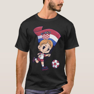 Camiseta Futebol Croácia Bandeira Jovens Esportes Infantis