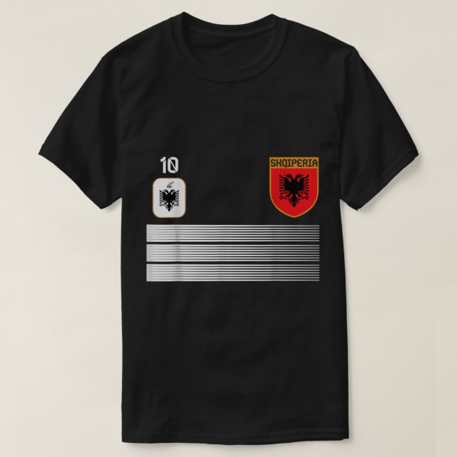 Camiseta Futebol da Albânia Jersey 2021 Shqiperia Soccer (Frente do Design)