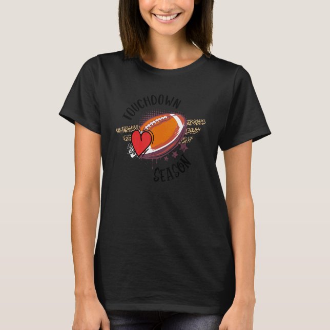 Camiseta Futebol Da Época Touchdown De Volta À Escola Para  (Frente)