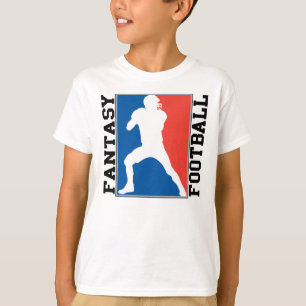 Camiseta Futebol da fantasia, logotipo branco e azul