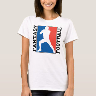 Camiseta Futebol da fantasia, logotipo branco e azul