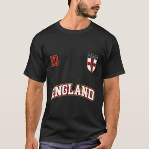 Camiseta Futebol da Inglaterra - Número 10, Bandeira Ingles