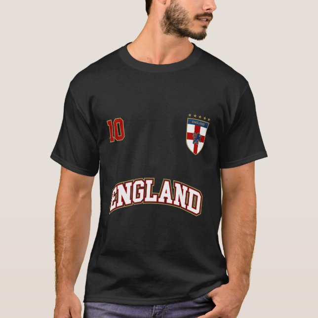 Camiseta Futebol da Inglaterra - Número 10, Bandeira Ingles (Frente)