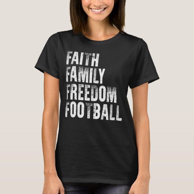 Camiseta Futebol da Liberdade Familiar Fé (Frente)