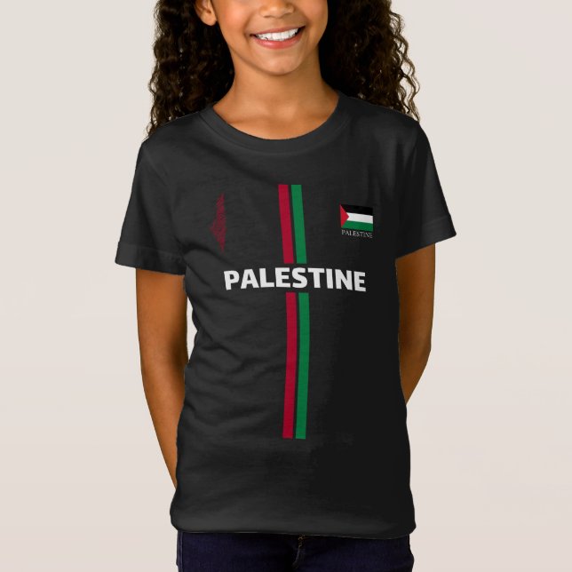Camiseta Futebol da Palestina livre - equipe do mapa do pav (Frente)