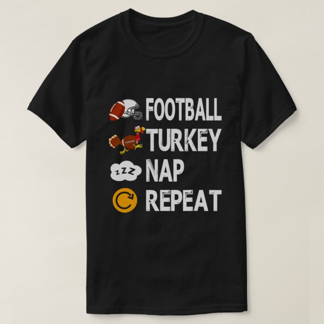 Camiseta Futebol da Turquia - Dia de Ação de Graças Repete  (Frente do Design)