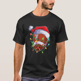 Camiseta Futebol das Luzes de Natal Esporte Xmas Santa Hat