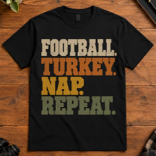Camiseta Futebol de Ação de Graças Peru Sono Recomeço Retro