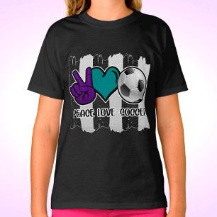 Camiseta Futebol de amor à paz em branco e preto