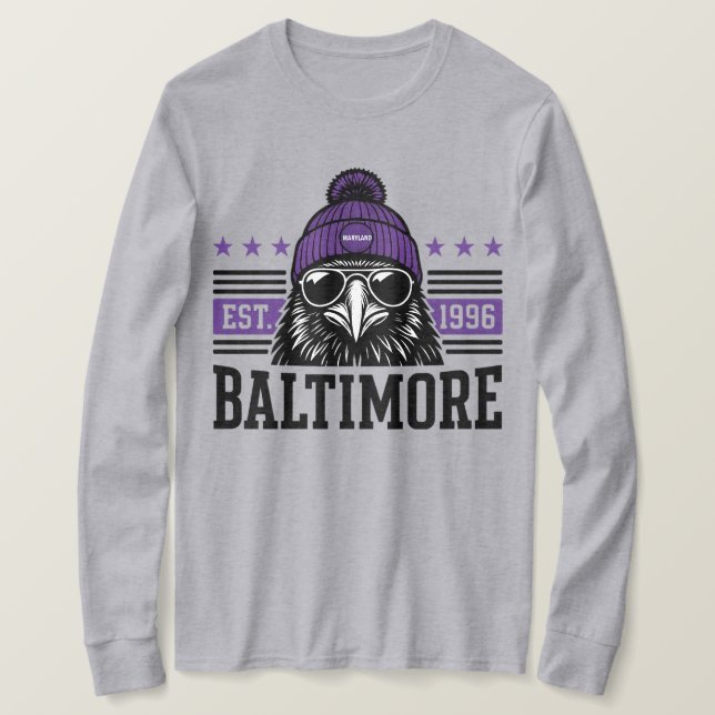 Camiseta Futebol de Baltimore, Presente para Fã de Baltimor (Frente do Design)