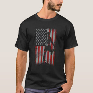 Camiseta Futebol De Bandeira Retro-Americano Para Jogador D
