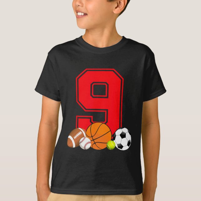 Camiseta Futebol de baseball de 9 anos (Frente)