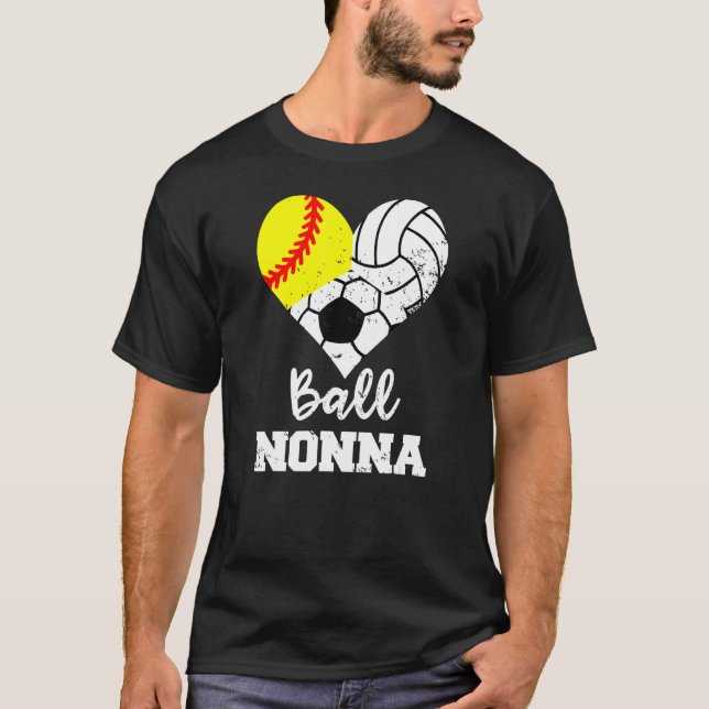Camiseta Futebol de bola de vôlei de vôlei de nonna Heart (Frente)