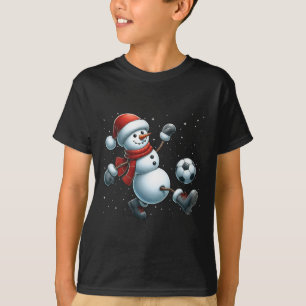 Camiseta Futebol de Boneco de Neve Natal Meninos Meninas Cr