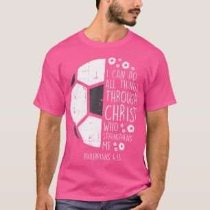Camiseta Futebol de futebol Eu posso fazer coisas Bíblia De