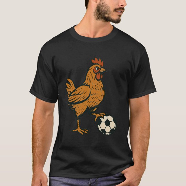 Camiseta Futebol de Galinha Engraçado (Frente)