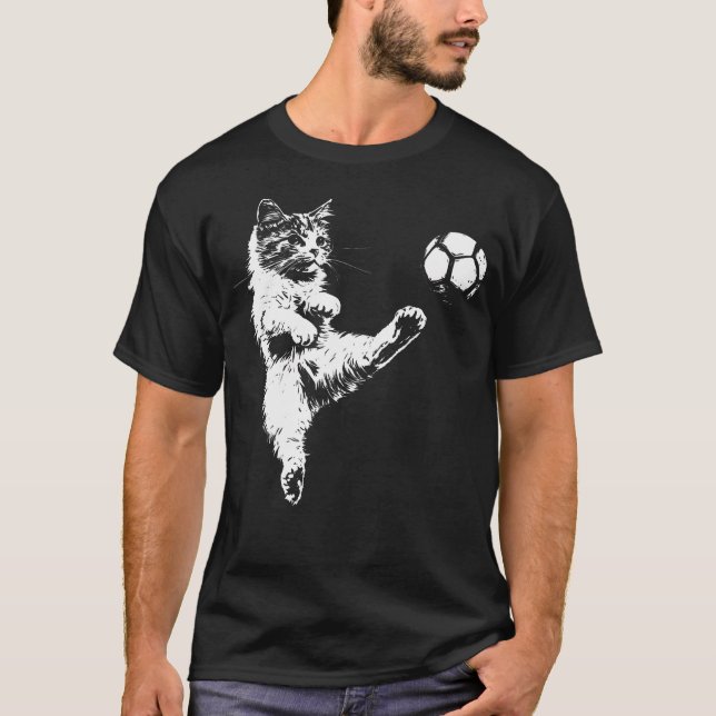 Camiseta Futebol de Gato Divertido (Frente)