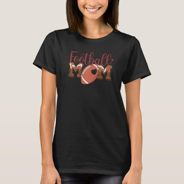 Camiseta Futebol de Leopard Vibes do Dia de Futebol da Mãe (Frente)